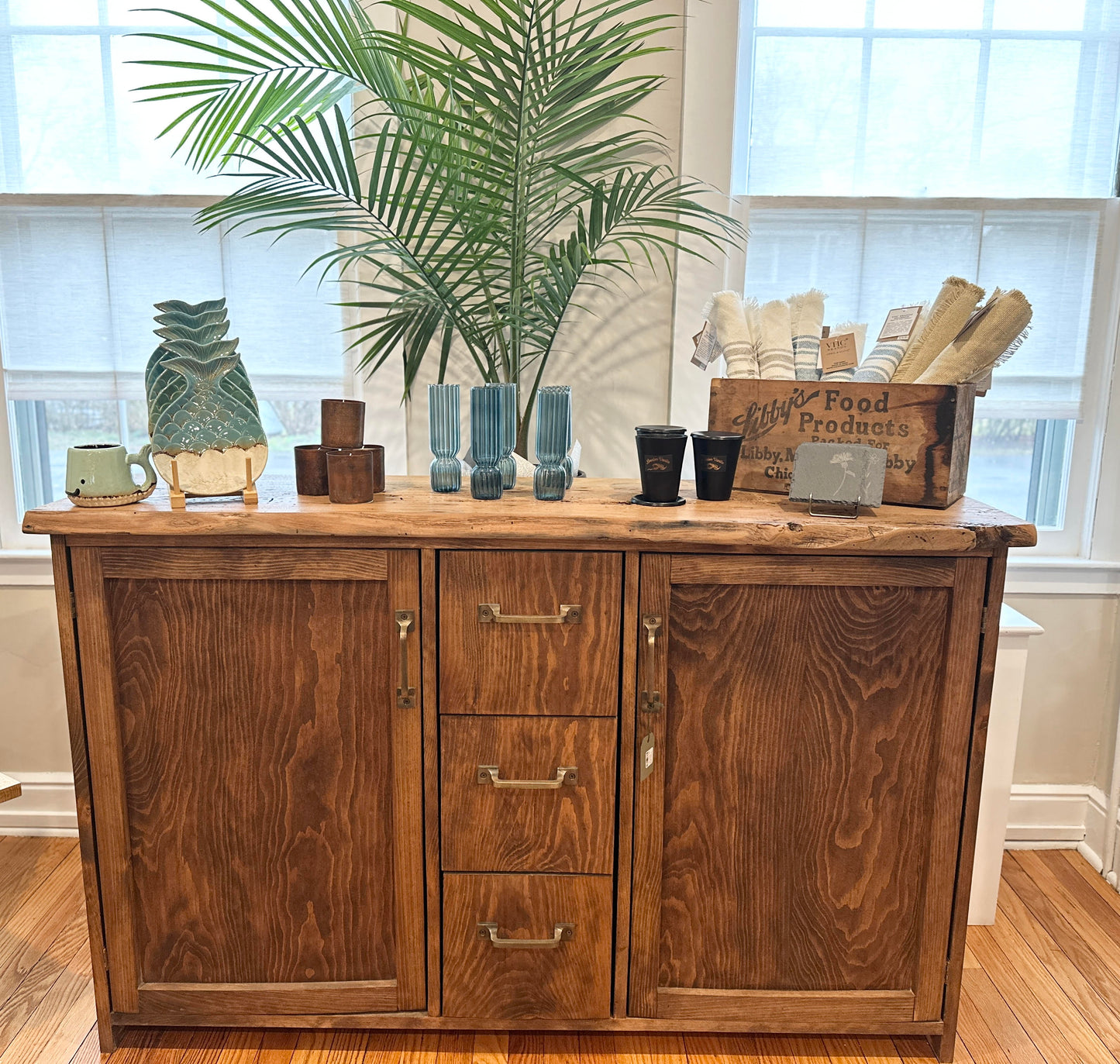 Handmade Rustic Pine + Oak Sideboard