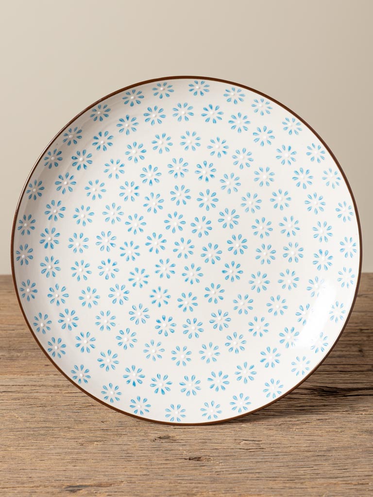 Bohemian Large Decorative Plate- Blue Daisy