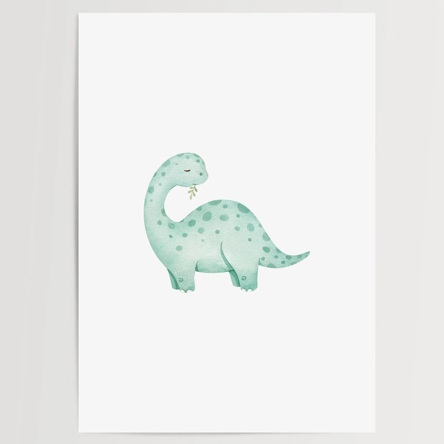 Watercolor Dinosaur Wall Art- Blue Dino