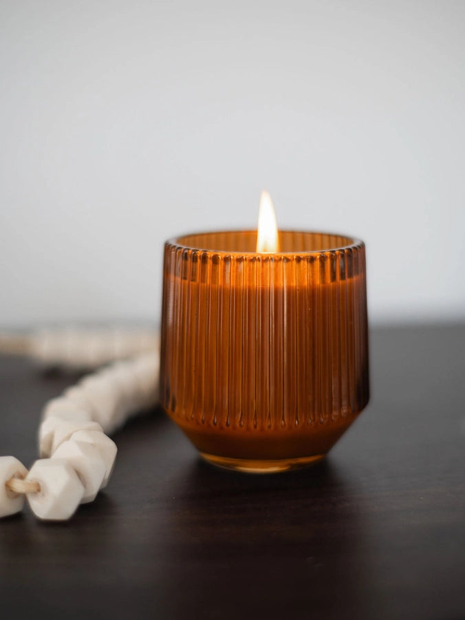 Ribbed Retro Style Candle