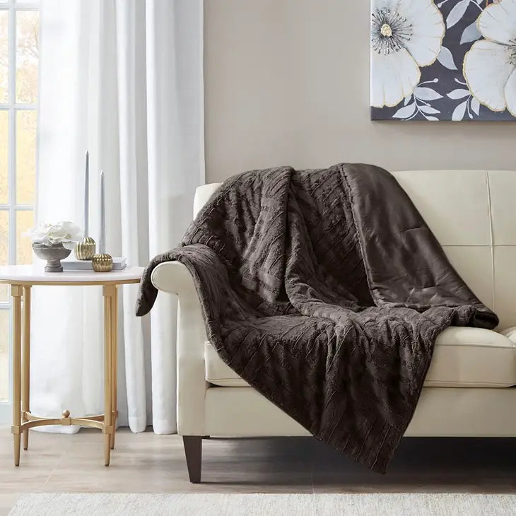 Ultra Plush Throw Blanket- Chocolate Brown