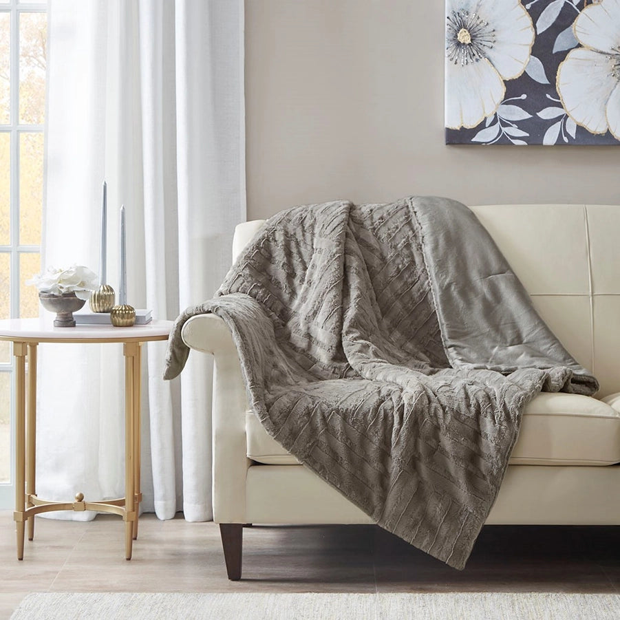 Ultra Plush Throw Blanket- Grey