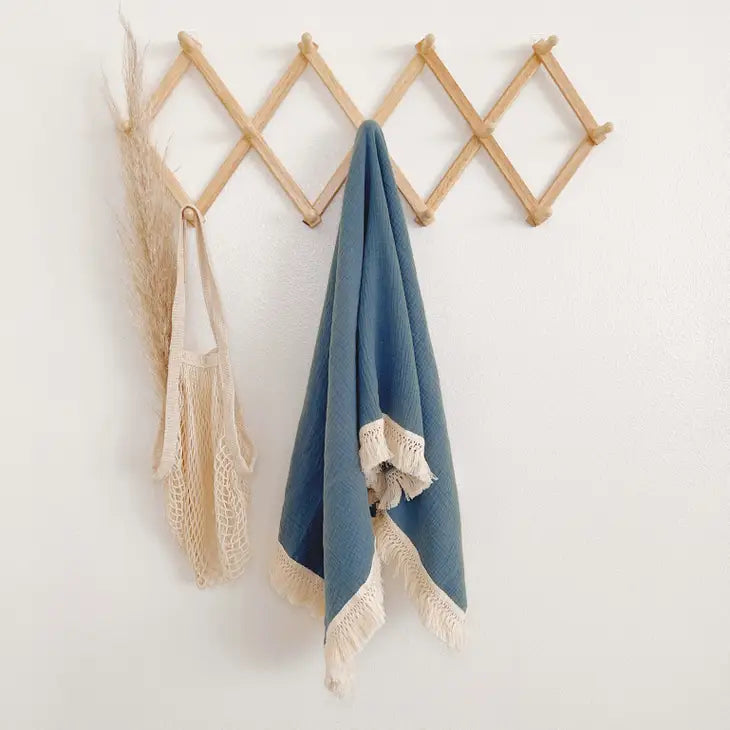 Children's Fringe Blanket - Blue