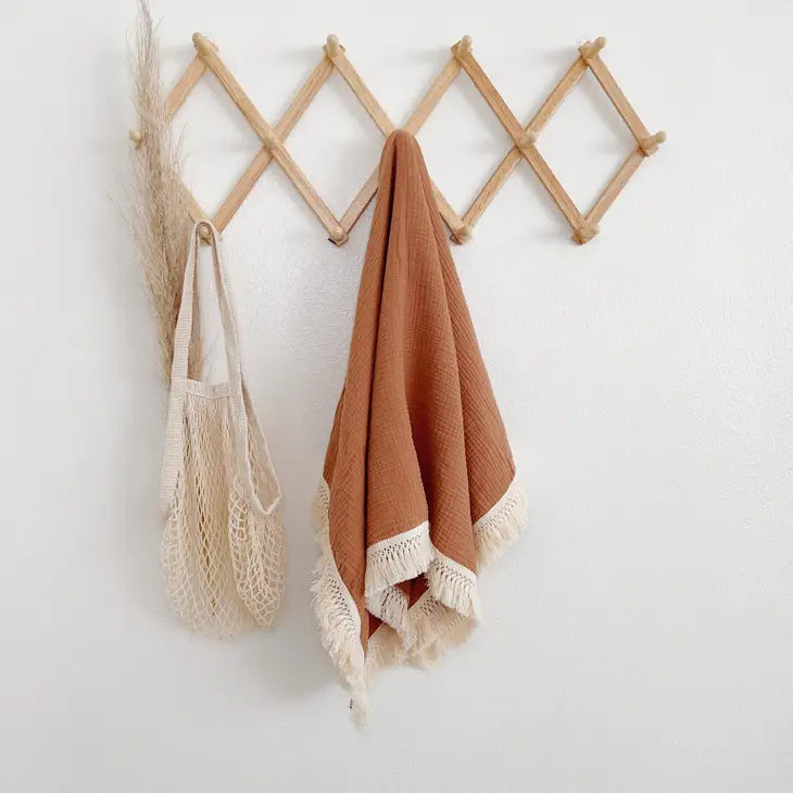 Children's Fringe Blanket - Rust
