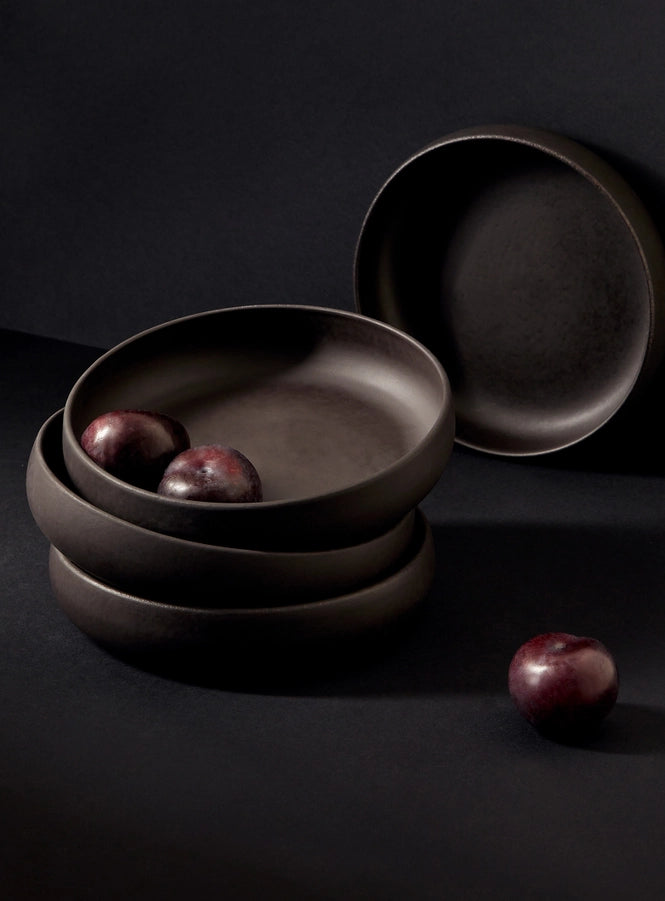 Stoneware Pasta/Salad Plate | Edan 7.9"- Matte Black