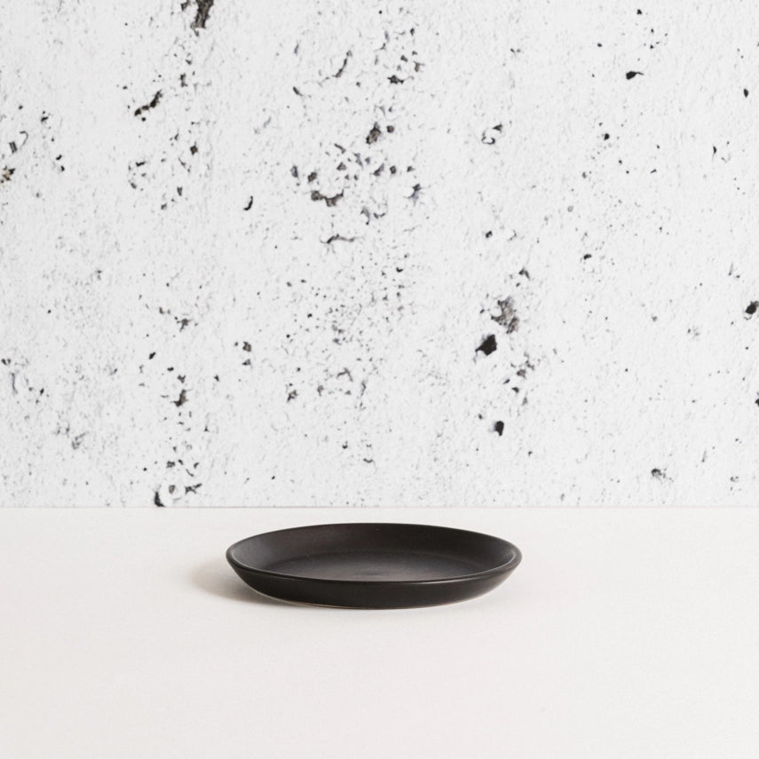 Stoneware Flat Side Plate | Edan 5.9" Matte Black