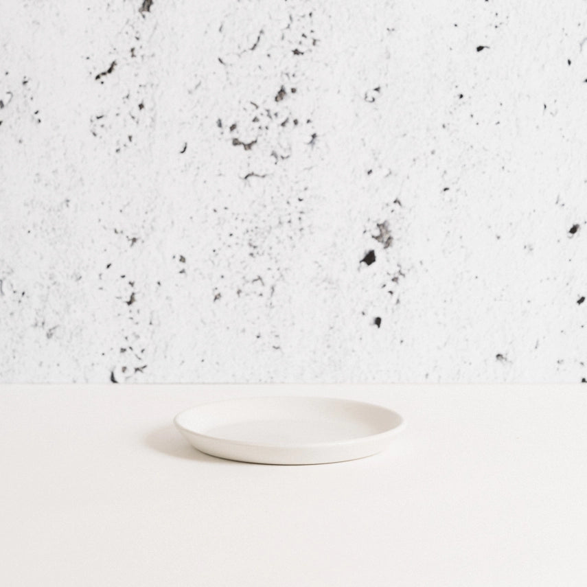 Stoneware Flat Side Plate | Edan 5.9" Matte White