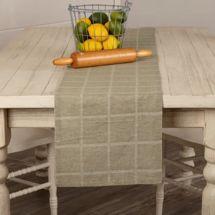 Olive Plaid Table Runner