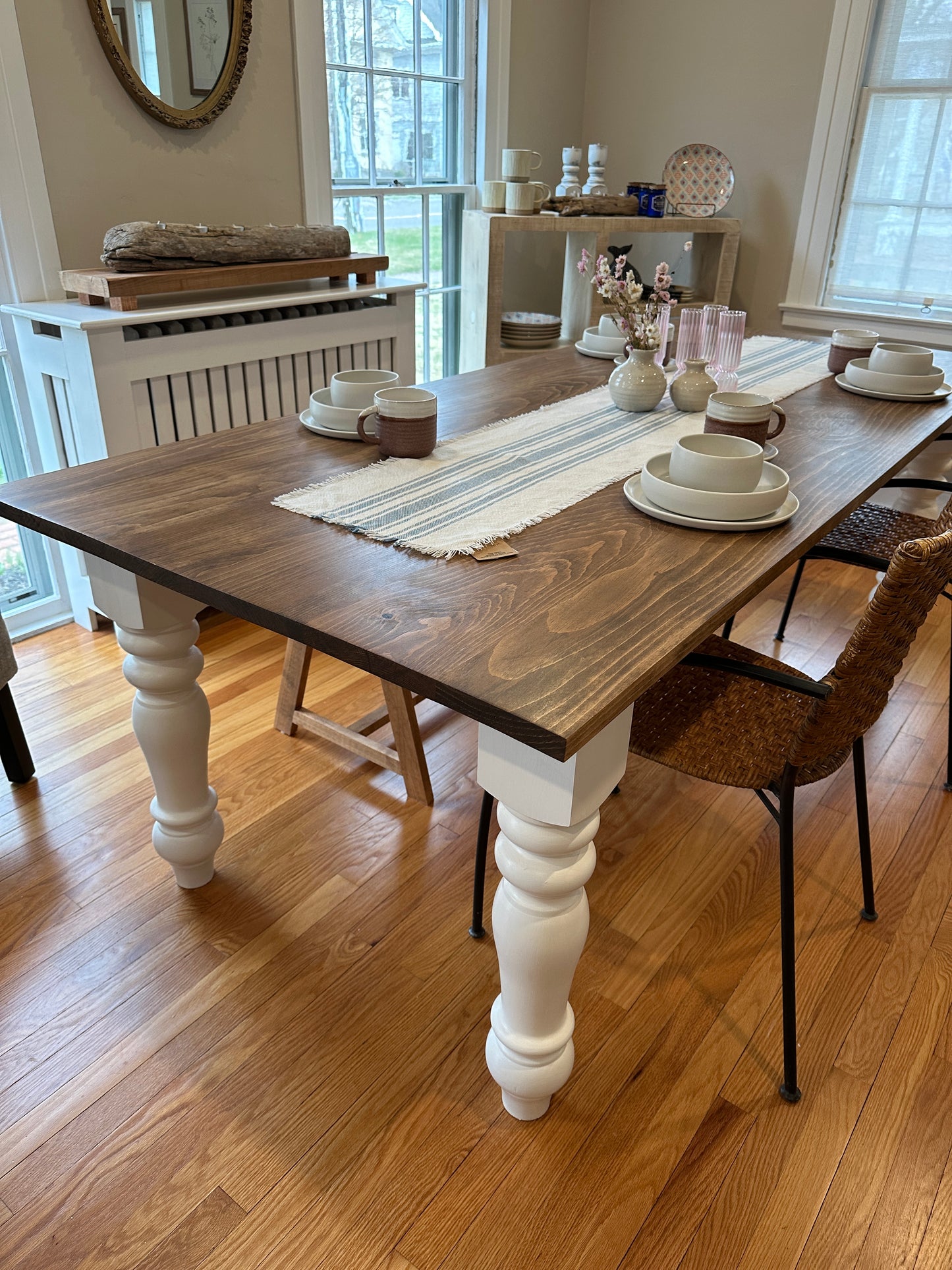 Handmade Rustic Pine Farmhouse Dining Table
