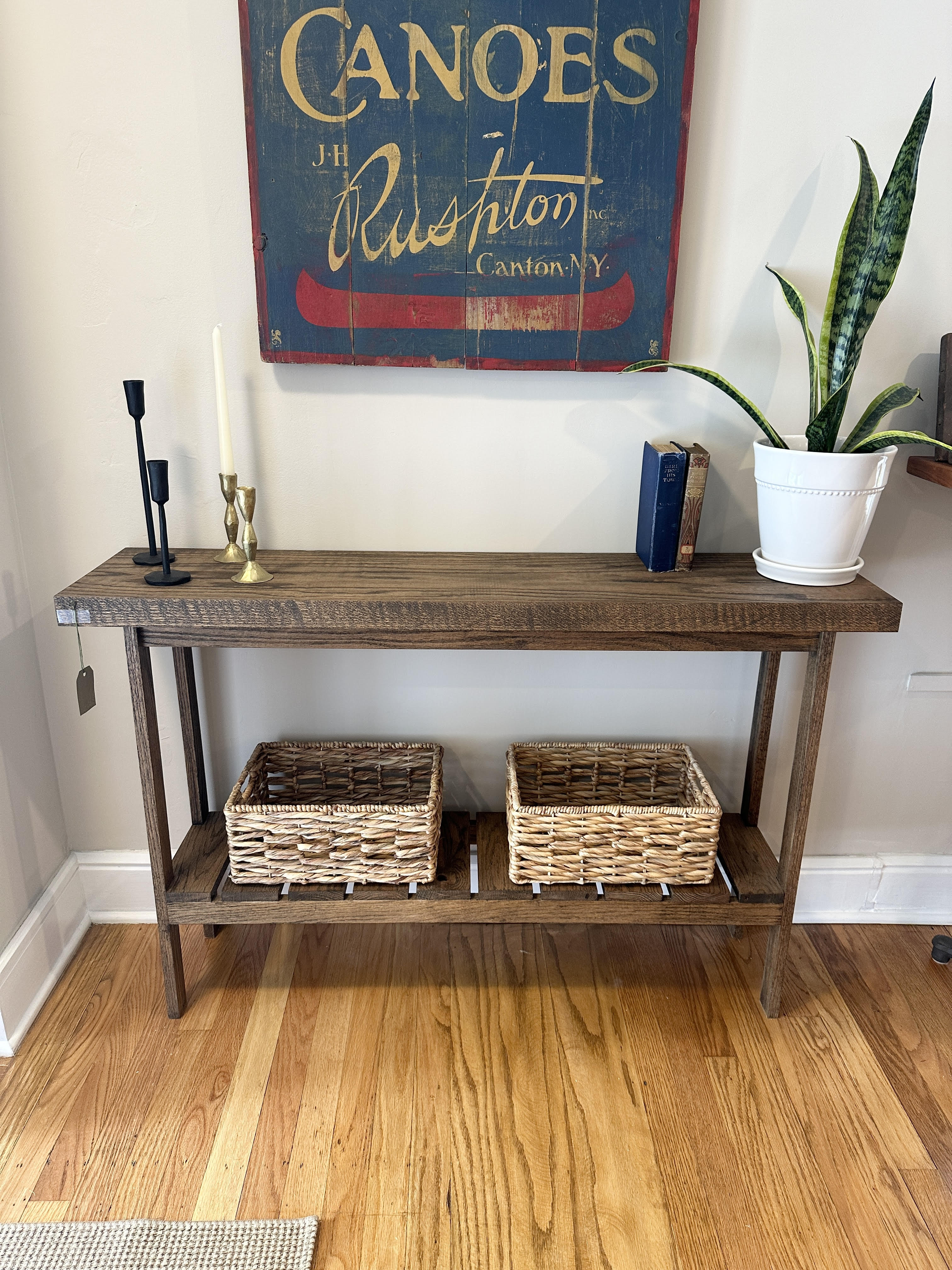 Handmade Solid Oak Entryway Table – Modern Oak