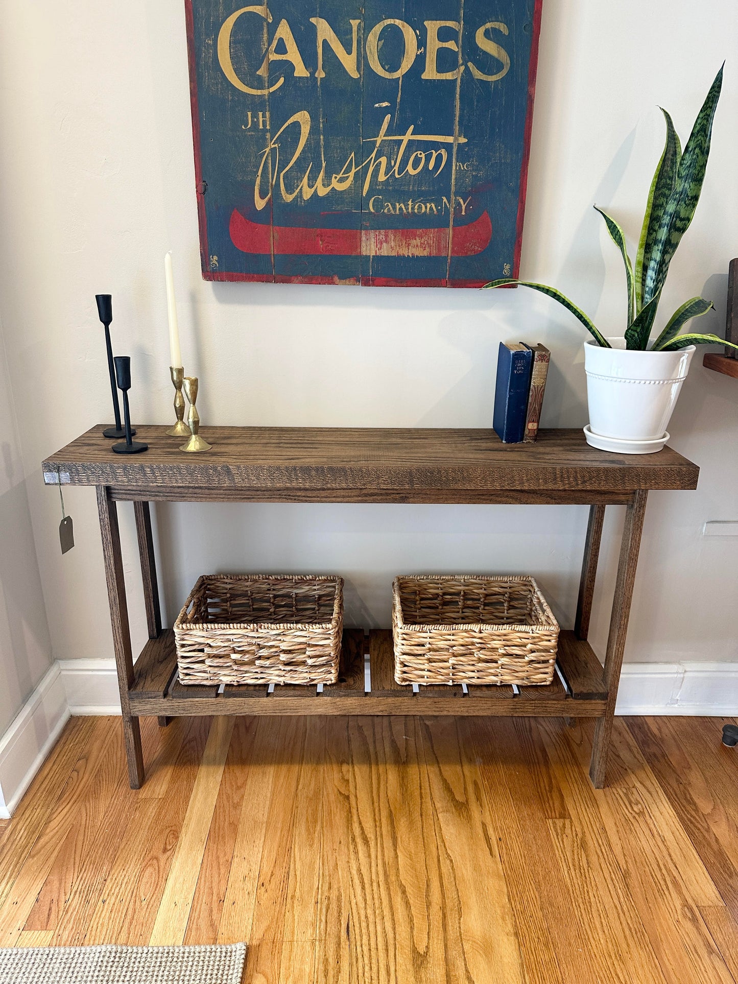 Handmade Solid Oak Entryway Table
