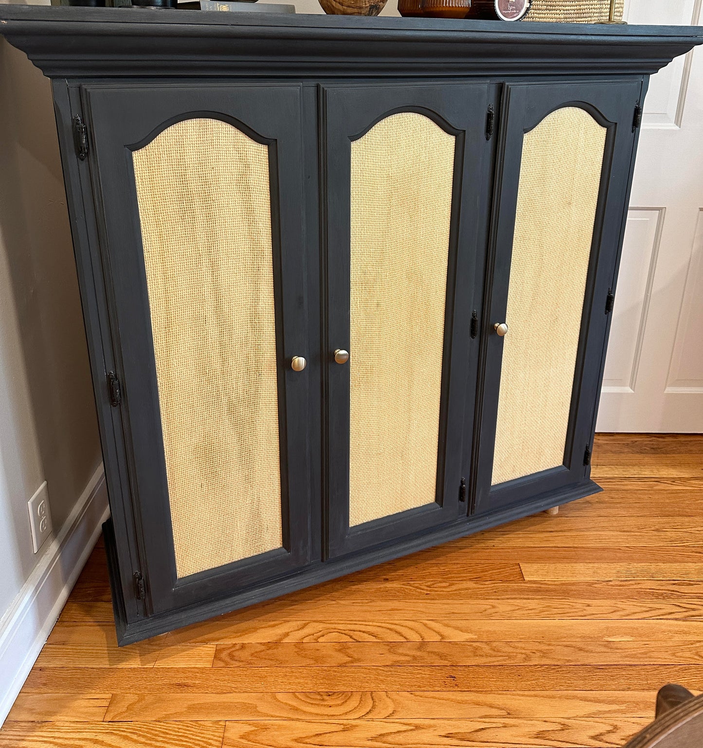 Refinished Maple Hutch- Dark Charcoal