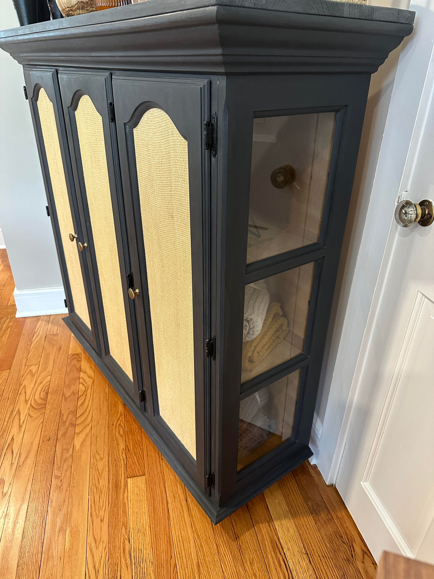 Refinished Maple Hutch- Dark Charcoal